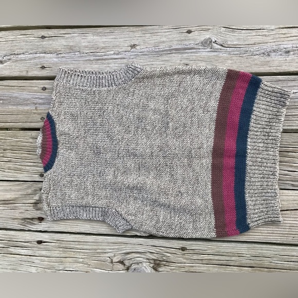 Vintage DEPOE BAY DRY GOODS Collegiate Stripe V Neck Pullover Sweater Vest S M - Picture 8 of 10